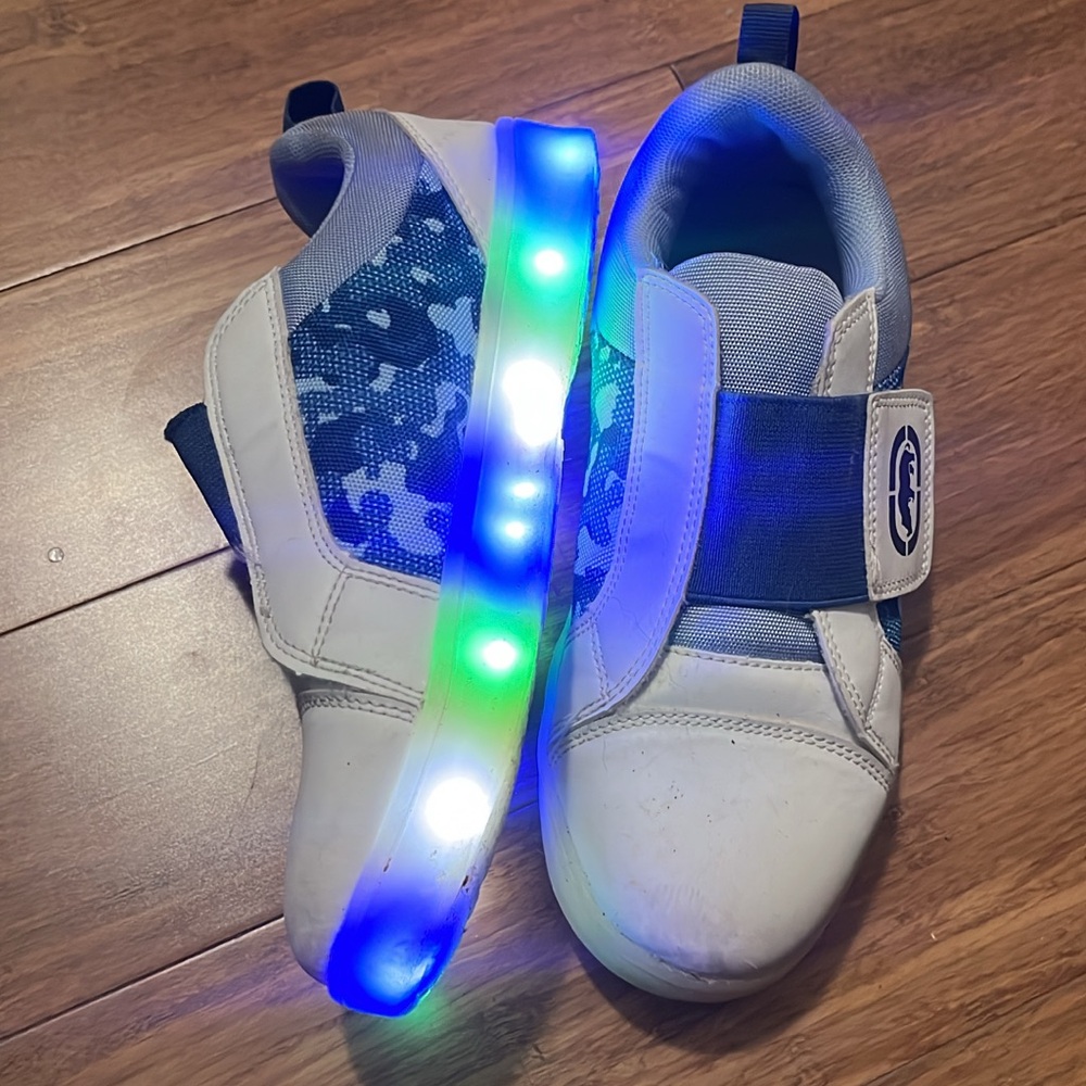 Kids Light-Up Blue and White Shoes